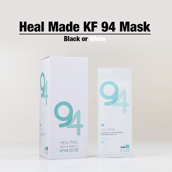 Heal Made KF94 Mask-Black or White 4 Ply Protective Face Mask